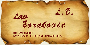 Lav Boraković vizit kartica